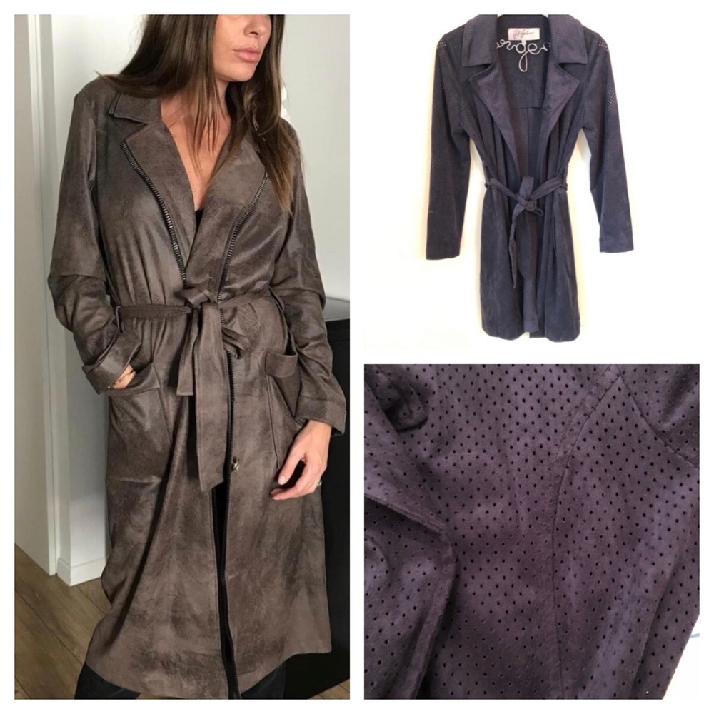 Jeff Gallano Bogart French made Lightweight Coat Perforated Navy Blue 2